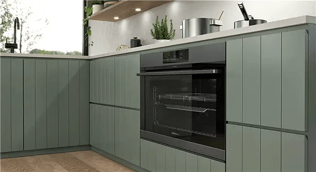 Falcon premium European black glass 1100mm induction cooker in modern kitchen