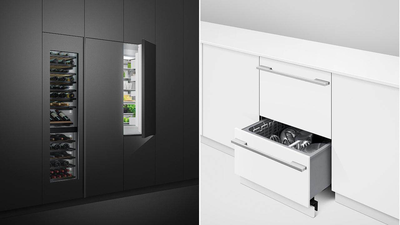 Falcon premium European Glass Black Upright 1100mm Induction Cooker in modern kitchen setting