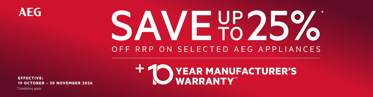 AEG Appliances - Black Friday Promotion: Save up to 25% + 10yr Manufacturer's Warranty