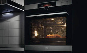 Falcon premium European Glass Black Upright 1100mm Induction Cooker in modern kitchen