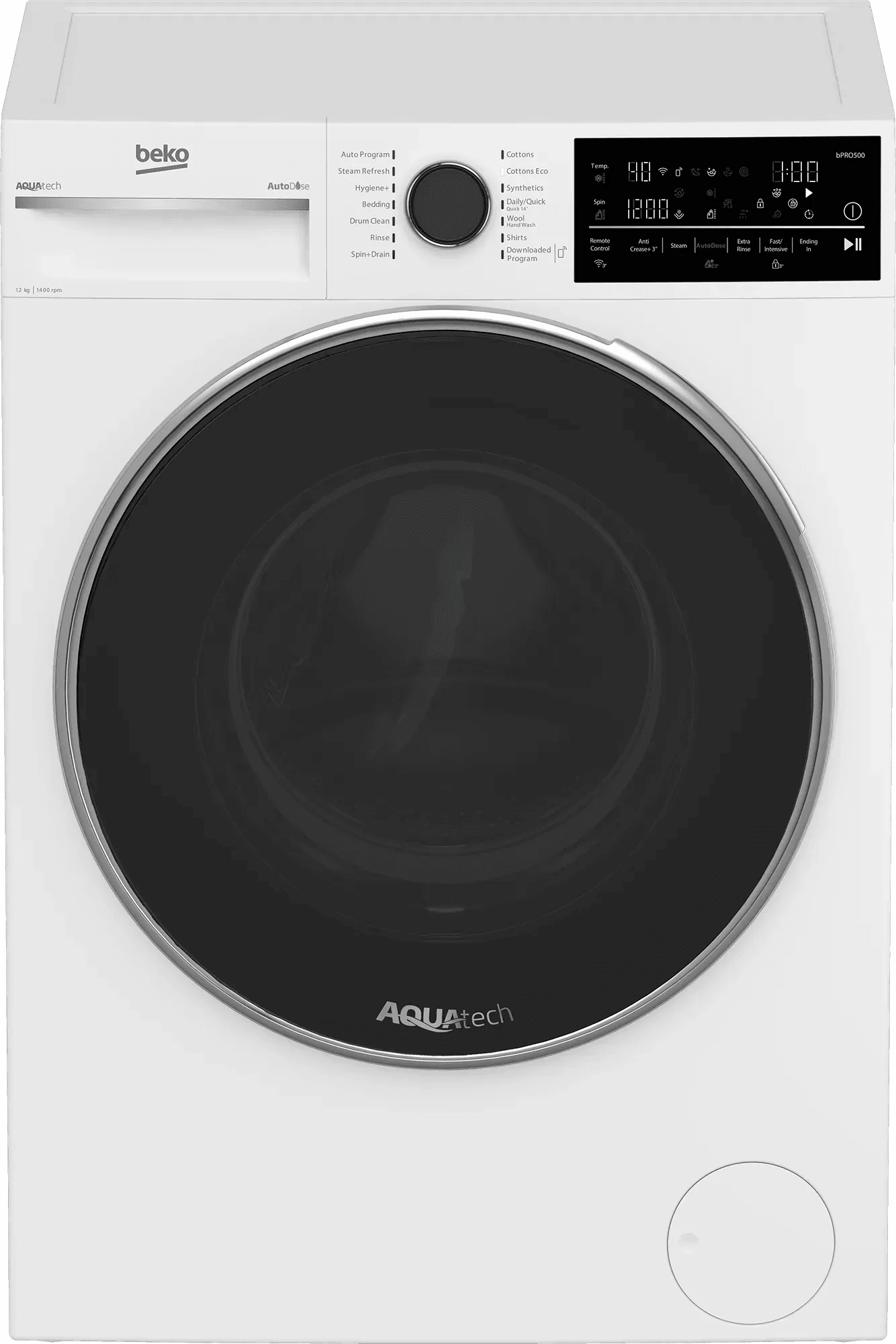 12kg Front Load Washer - Washing Machine with AutoDose, Steam and Wifi BFLB124ADW - newtonshomeappliances
