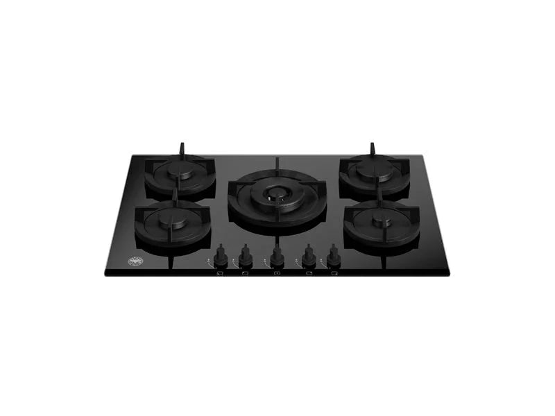 Falcon premium European glass black upright 1100mm induction cooker with five burners and control knobs