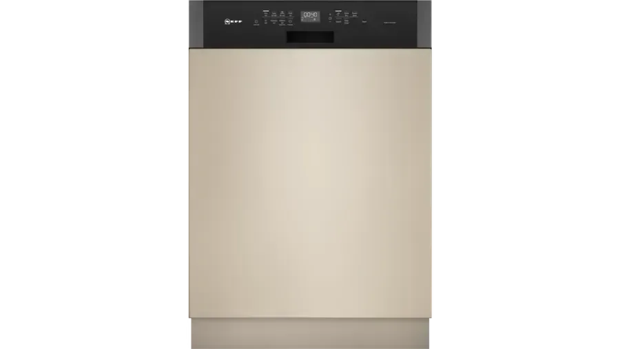 Neff Semi-Integrated Dishwasher 60 cm, Brushed steel, tall tub
