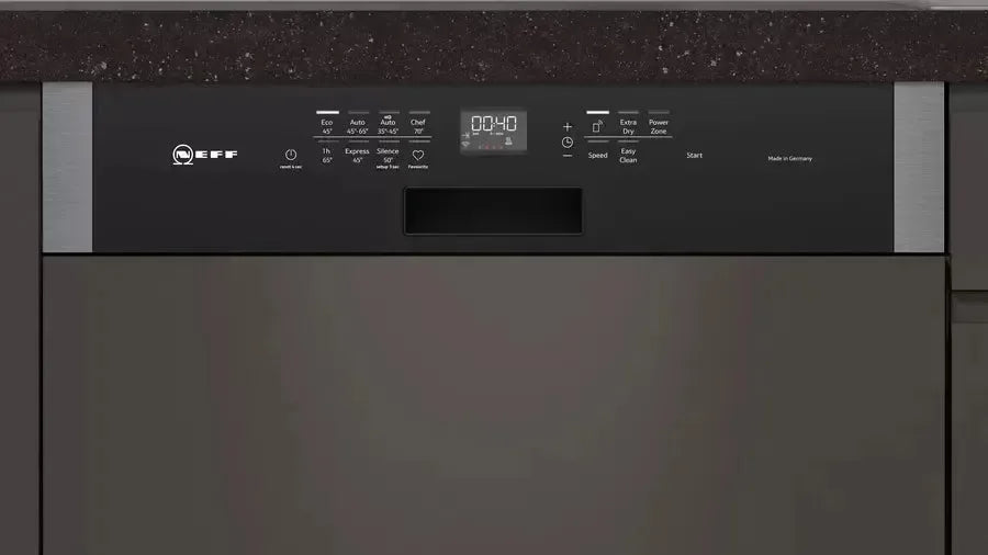 Neff Semi-Integrated Dishwasher 60 cm, Brushed steel, tall tub