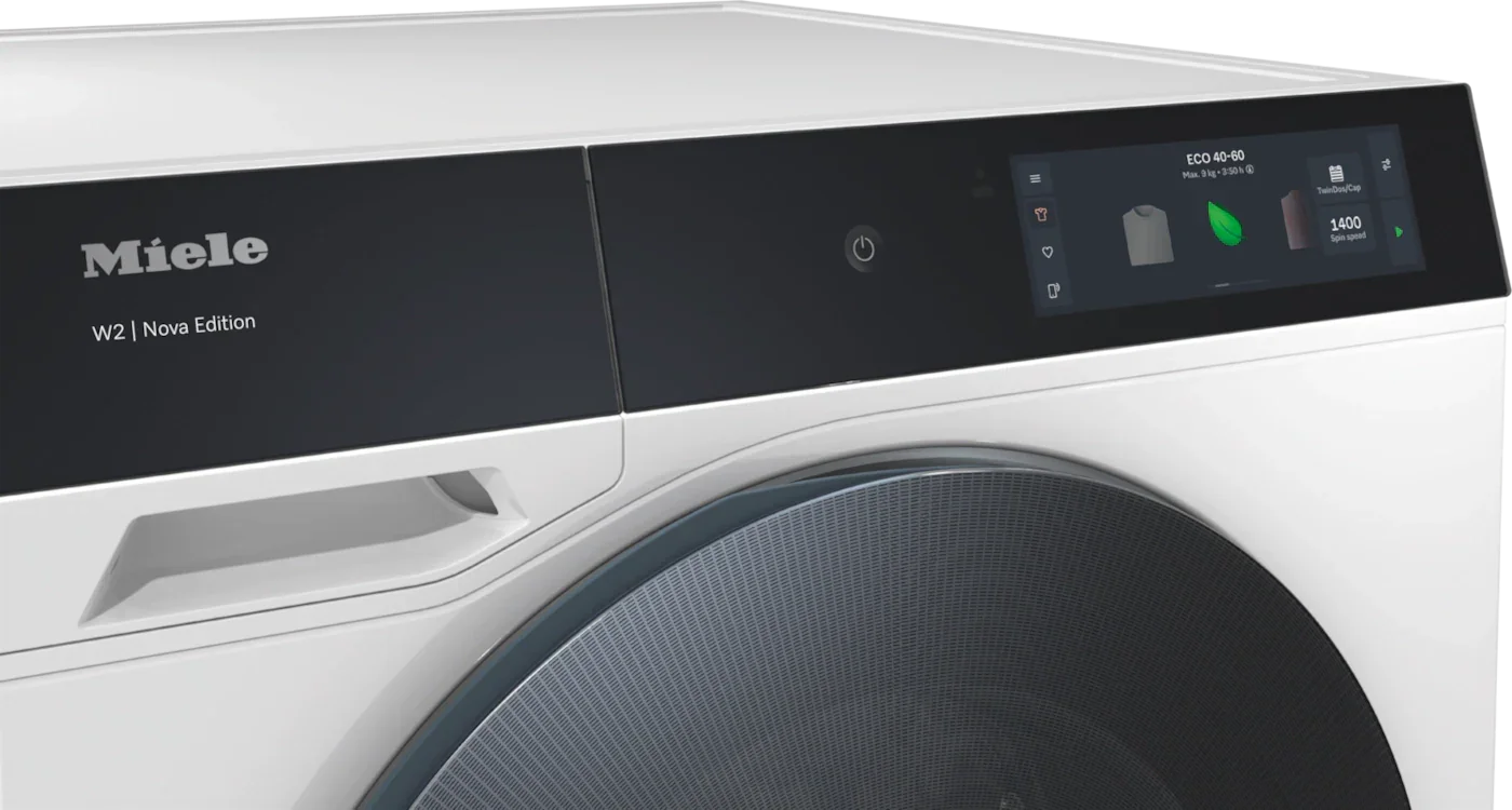 Miele W2 Nova Edition washing machine with digital display and eco settings