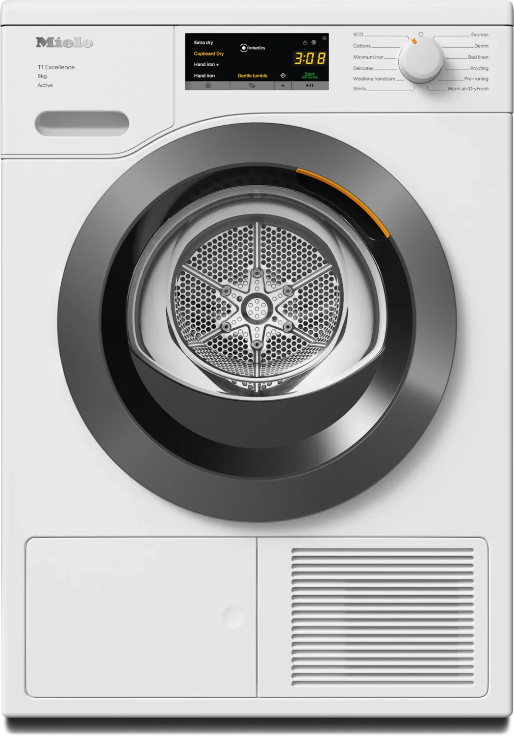 Miele T1 Excellence 8kg Active dryer with digital display and gentle tumble settings