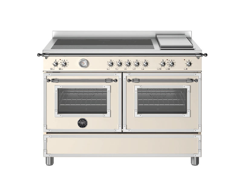 Bertazzoni Heritage 120cm Range Cooker - Induction Top + Griddle Double Electric Oven HER125I2E
