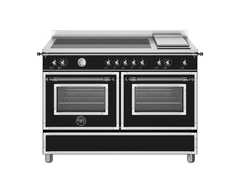 Bertazzoni Heritage 120cm Range Cooker - Induction Top + Griddle Double Electric Oven HER125I2E