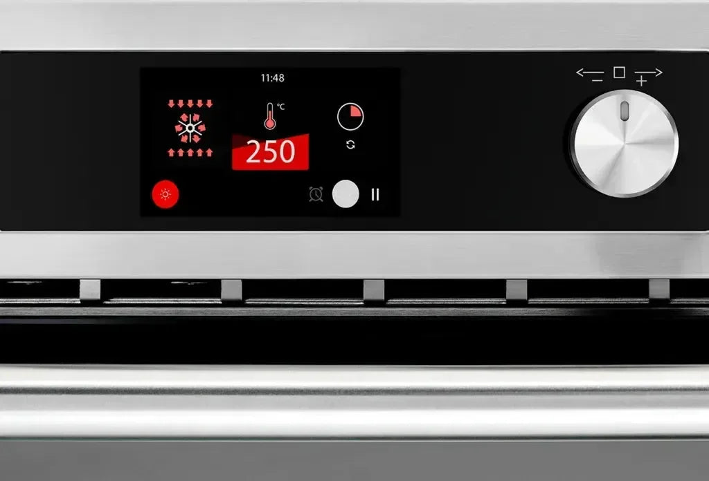 Falcon premium European Glass Black Upright 1100mm Induction Cooker digital control panel with knob