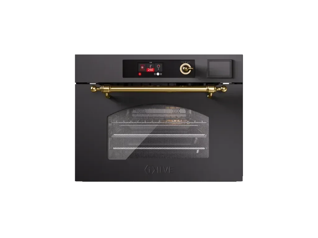 Falcon premium European glass black upright induction cooker with gold handle, digital display