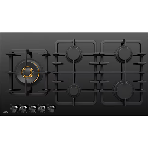 AEG 90cm 5 Burner Ceramic Glass Gas Cooktop - HGC9566BB