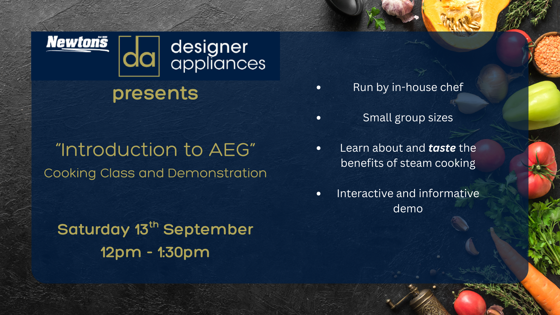 AEG Cooking Demonstration - Saturday September 13