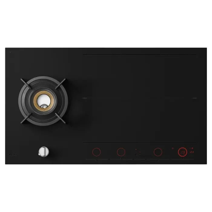 Falcon premium European glass black upright 1100mm induction cooker with gas burner