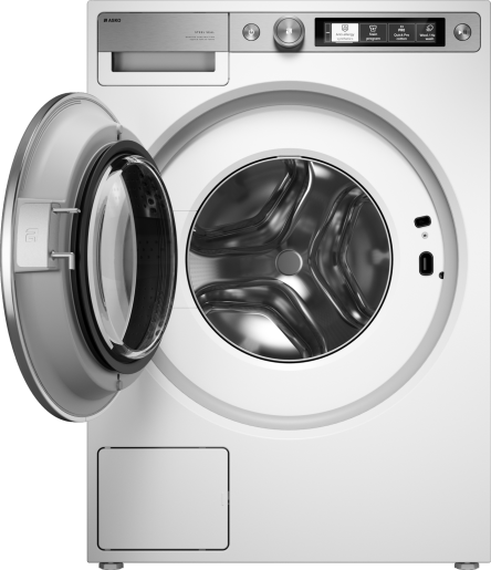 Asko 9.5kg Washer W7956XLW.AU with washing machine door open.