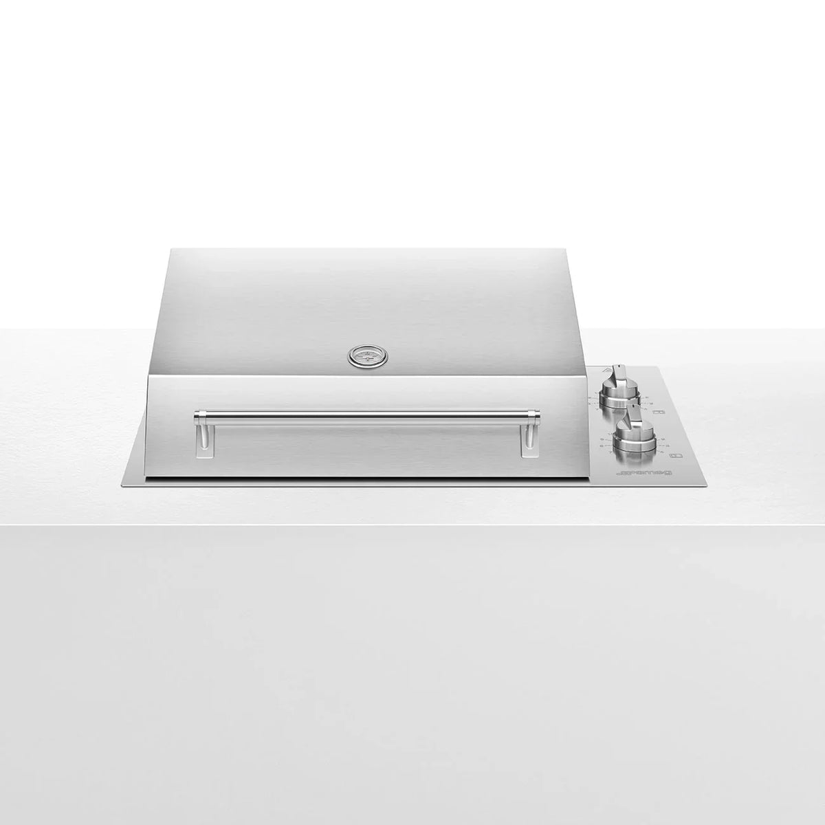 Smeg 90cm built-in electric barbecue in stainless steel with control knobs