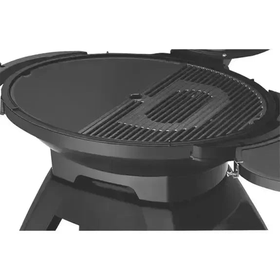 Falcon premium European glass black upright 1100mm induction cooker with round grill top