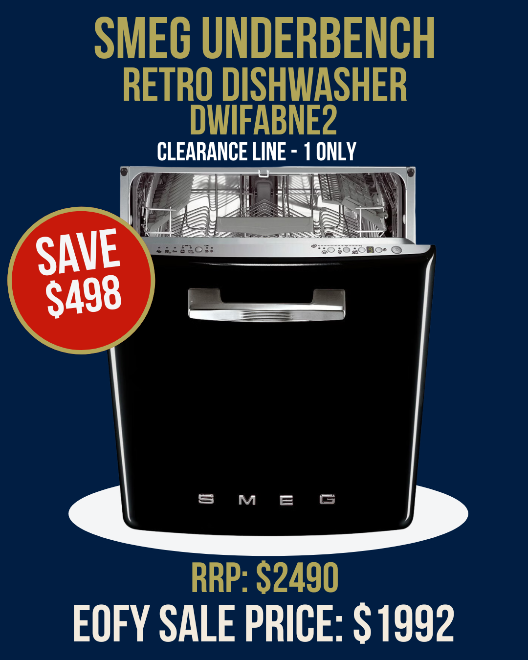 Smeg Retro Style 60cm Built-In Dishwasher DWIFABNE2