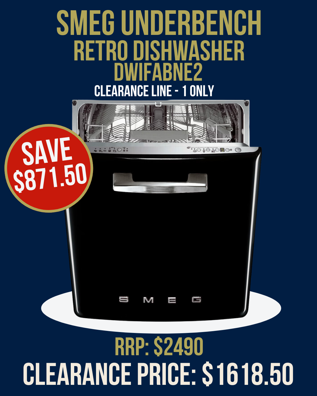 Smeg Retro Style 60cm Built-In Dishwasher DWIFABNE2