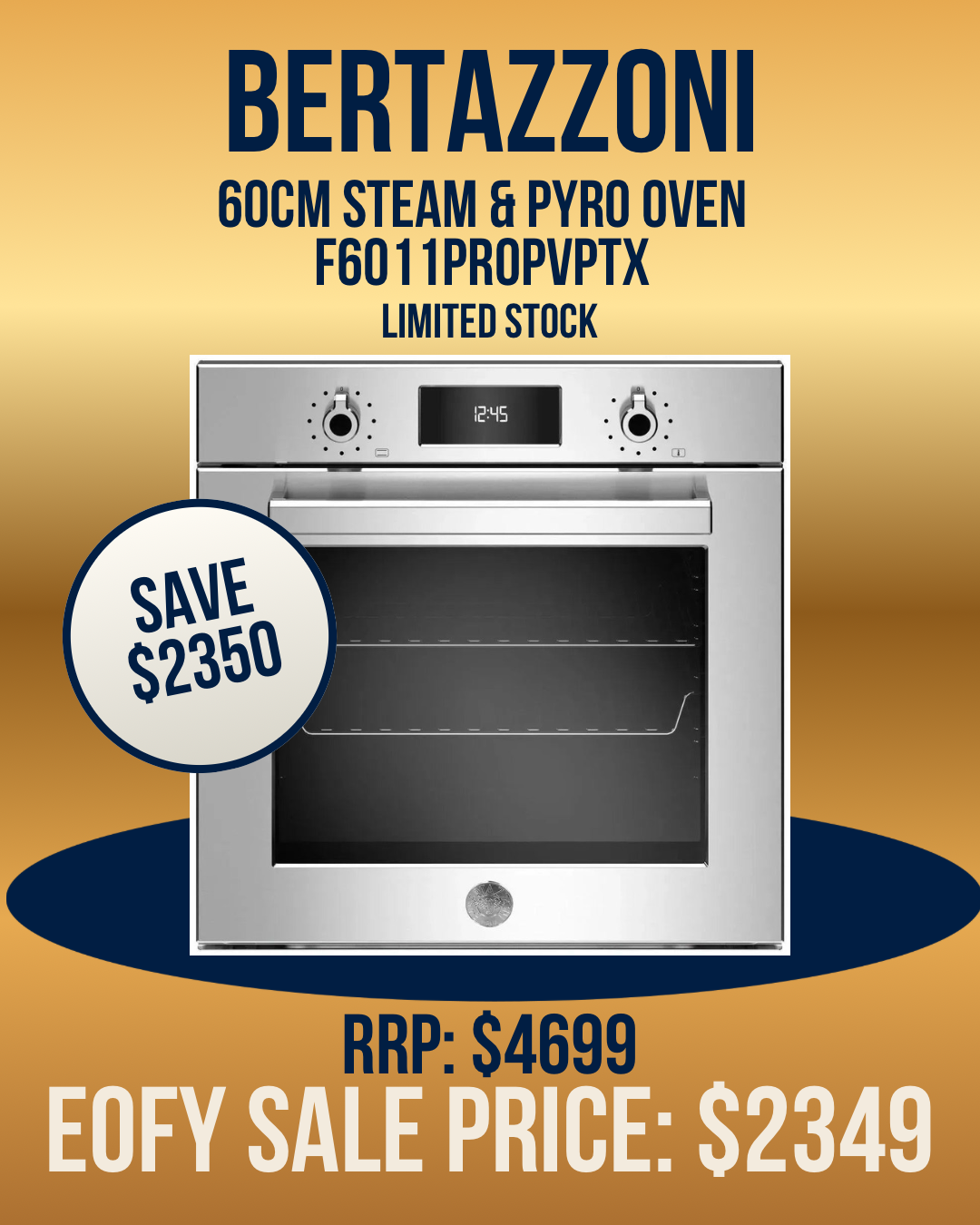 Bertazzoni 60cm Built-in Oven - F6011PROVPTX