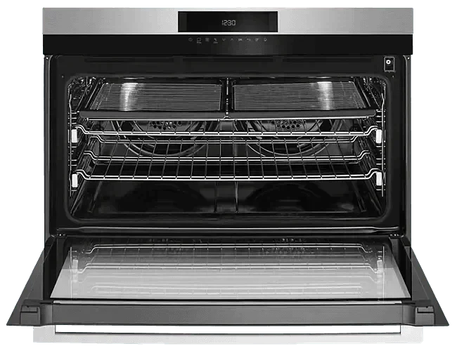 Falcon premium European Black Upright 1100mm induction cooker with open oven door