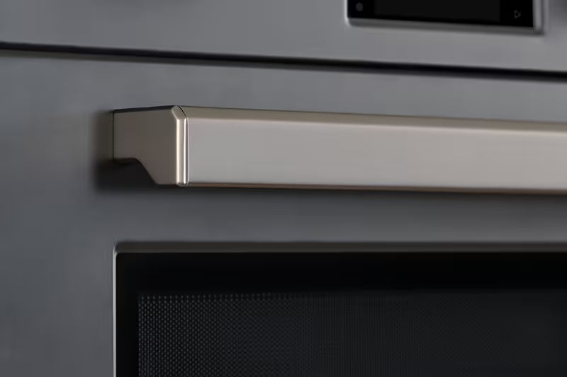 Close up of metal handle on a Bertazzoni 45cm Combi-Microwave Oven