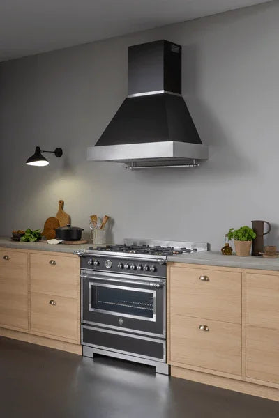 Falcon premium European glass black upright 1100mm induction cooker in modern kitchen