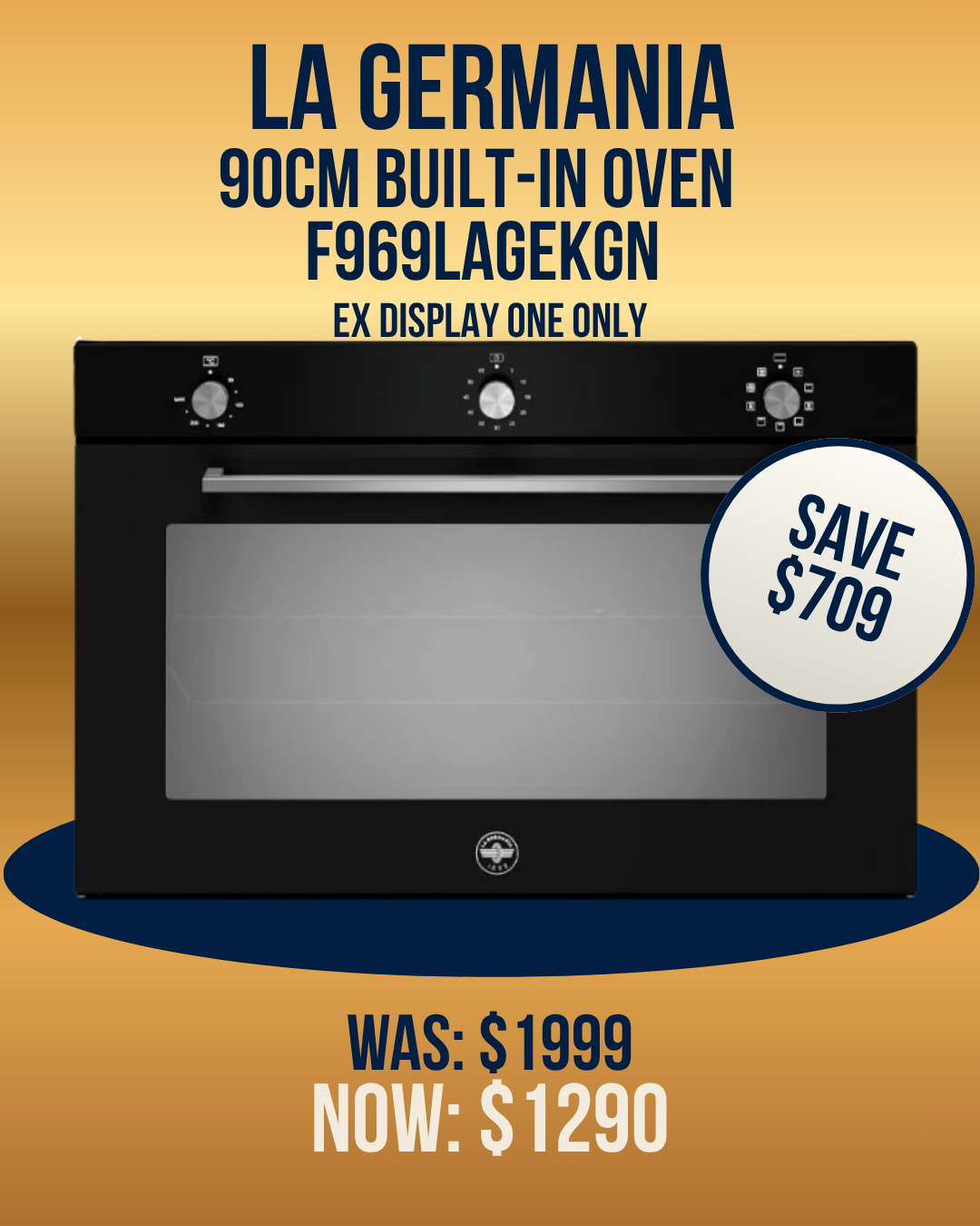 La Germania 90cm Built-in Oven - F969LAGEKGN *Ex-Display*