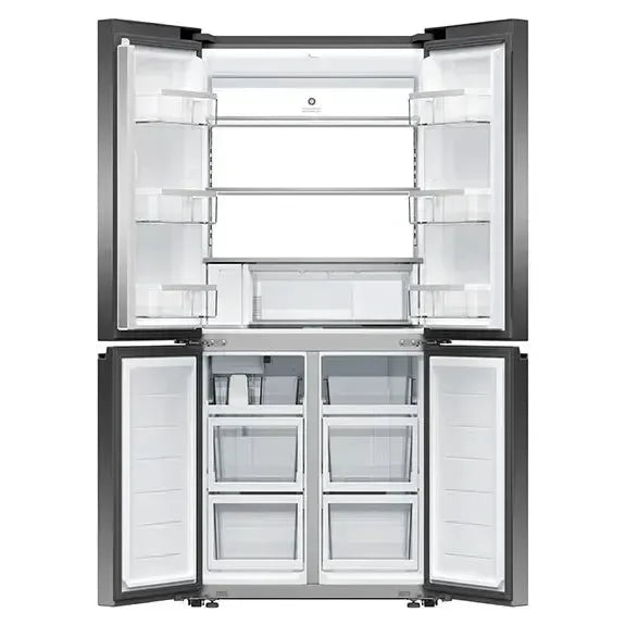 Fisher & Paykel 498L Quad Door Refrigerator Freezer with Ice & Water - Dark Stainless Steel RF500QNUB1
