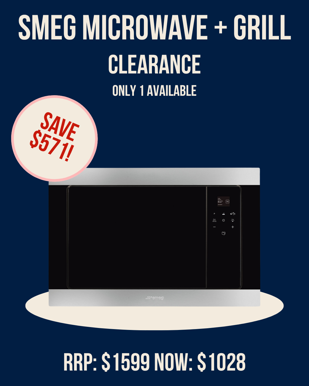 Smeg Built-in Microwave with Grill - FMIA320X2 *Ex-Display*