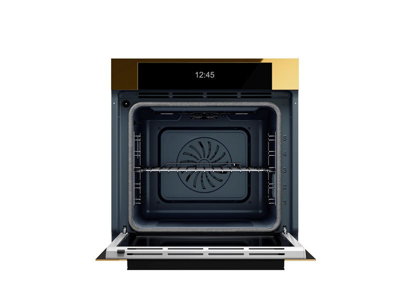 Bertazzoni 60cm Built-in Oven Modern Series in mirror gold finish with door open