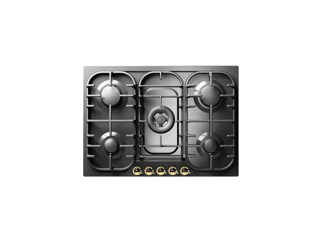 Falcon premium European Glass Black Upright 1100mm Induction Cooker, matte brass knobs
