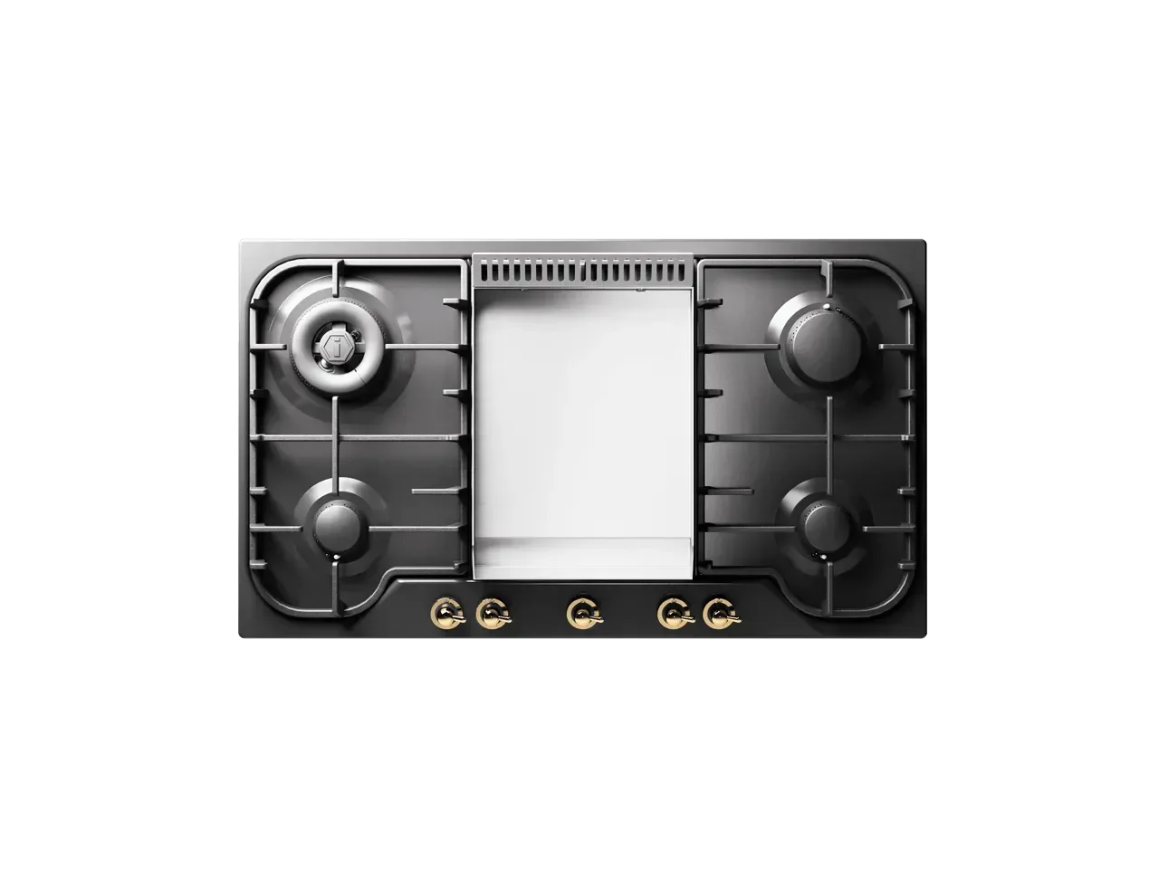 ILVE Nostalgie 90 cm enamelled steel gas hob 4 burners and fry top