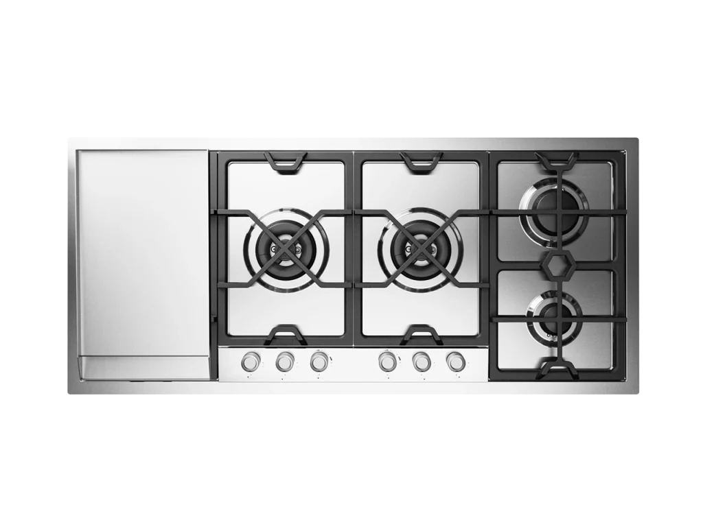 120cm ilve panoramagic gas cooktop, with fry top