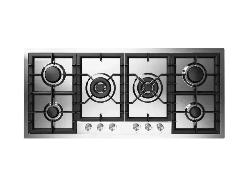 Falcon premium European Glass Black Upright 1100mm Induction Cooker with multiple burners and sleek design