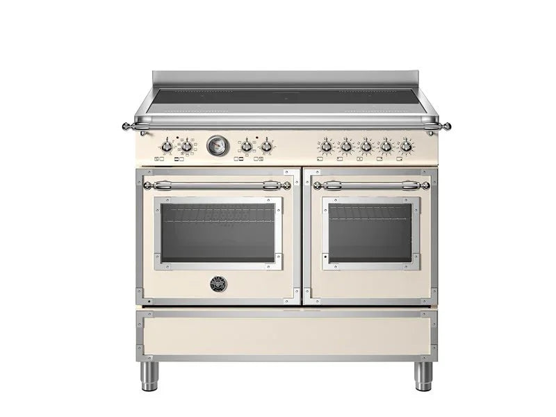 Falcon premium European glass black induction cooker with dual ovens and cream finish