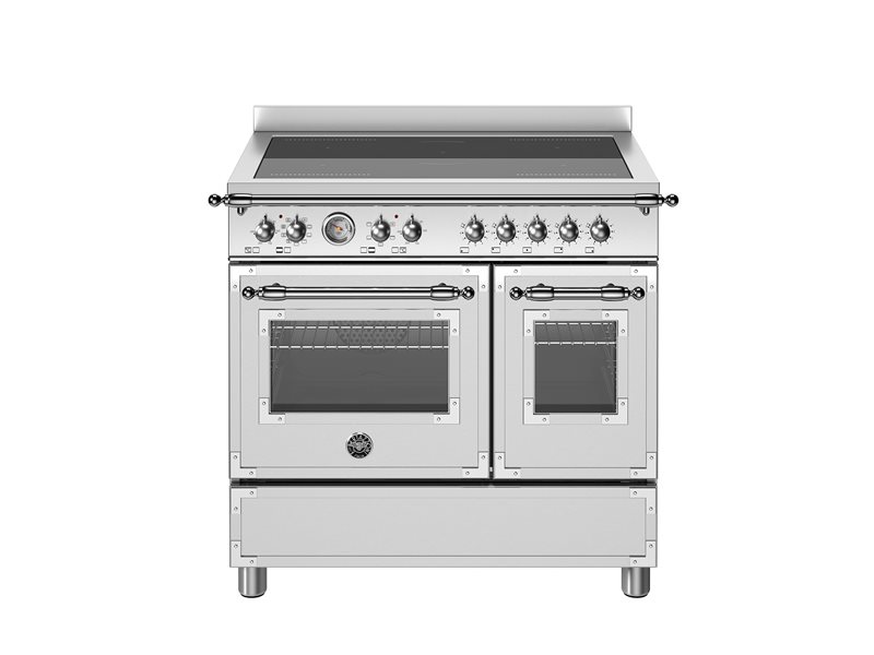 Bertazzoni Heritage 90cm Range Cooker - Induction Top Double Electric Oven in stainless steel