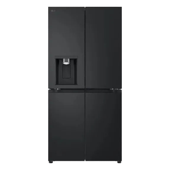 Black LG 508L French door fridge with water dispenser