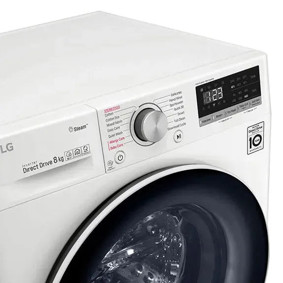 LG 8kg Front Load Washer - White - WV5-1408W