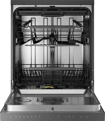 Falcon premium European glass black upright 1100mm induction cooker with sleek design