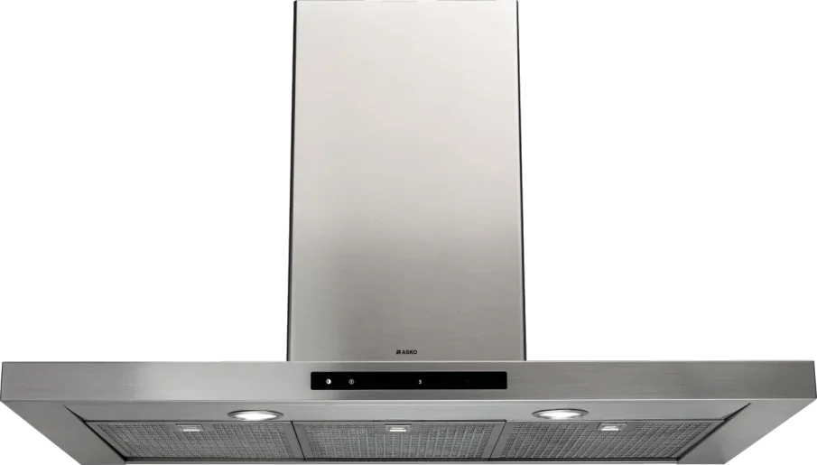Asko 90cm wall-mounted stainless steel rangehood with control panel and LED lighting