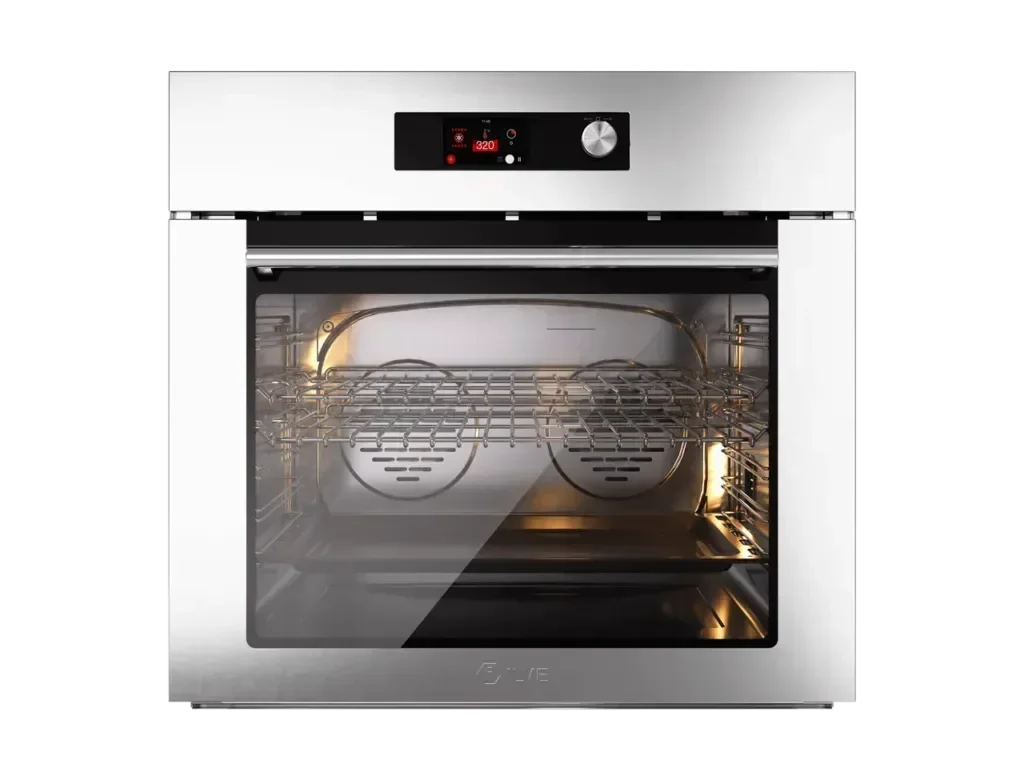 Falcon premium European glass black upright 1100mm induction cooker with digital controls