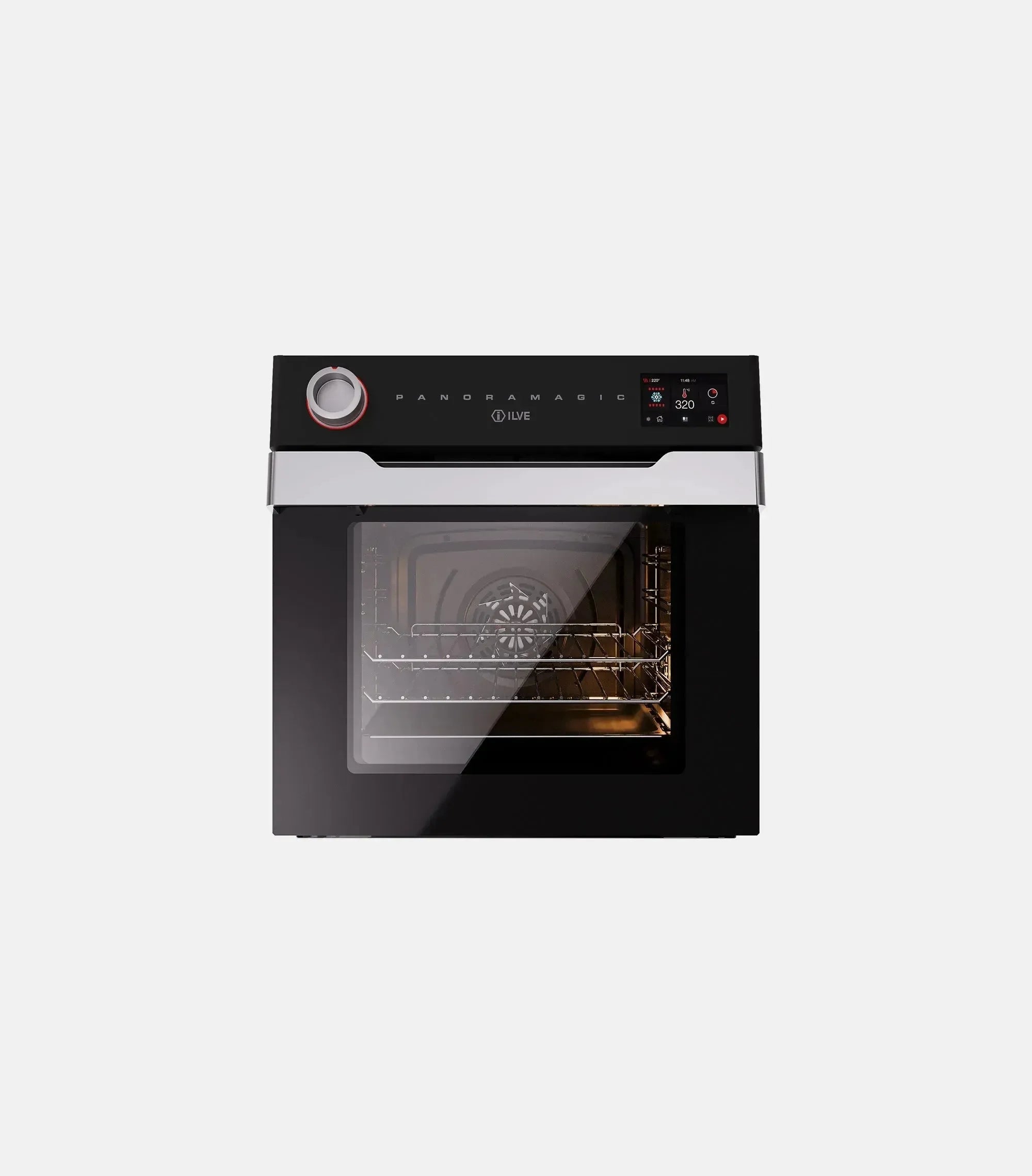Falcon premium European glass black upright 1100mm induction cooker, modern design