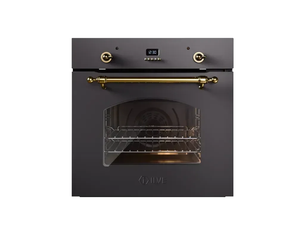 Falcon premium European glass black upright 1100mm induction cooker with gold handles and digital display