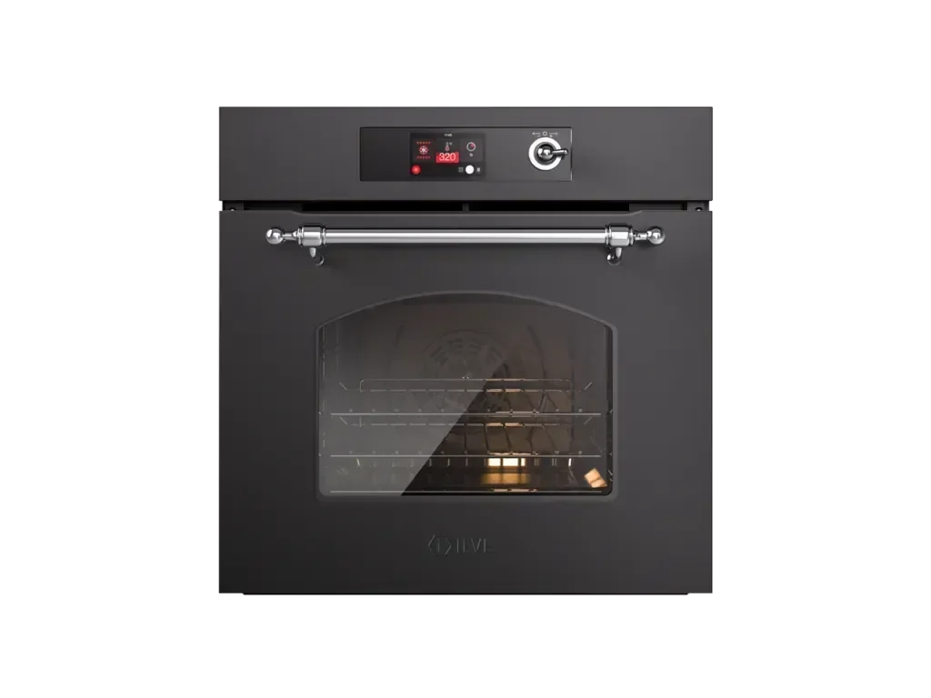 Falcon premium European style black upright 1100mm induction cooker with glass door