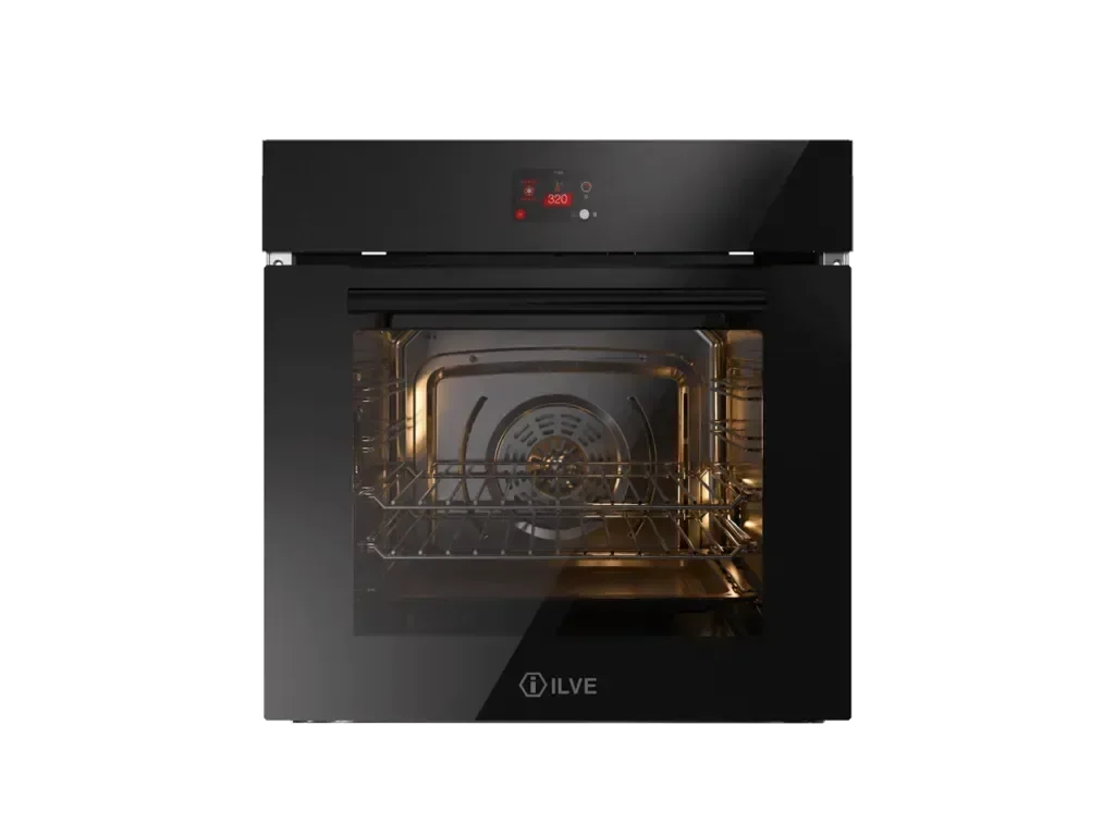 Falcon premium European glass black upright 1100mm induction cooker with digital controls