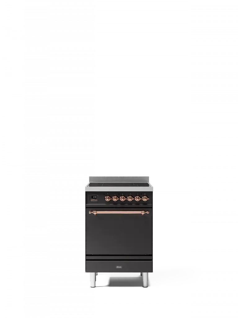 Falcon premium European glass black upright 1100mm induction cooker with metallic handles