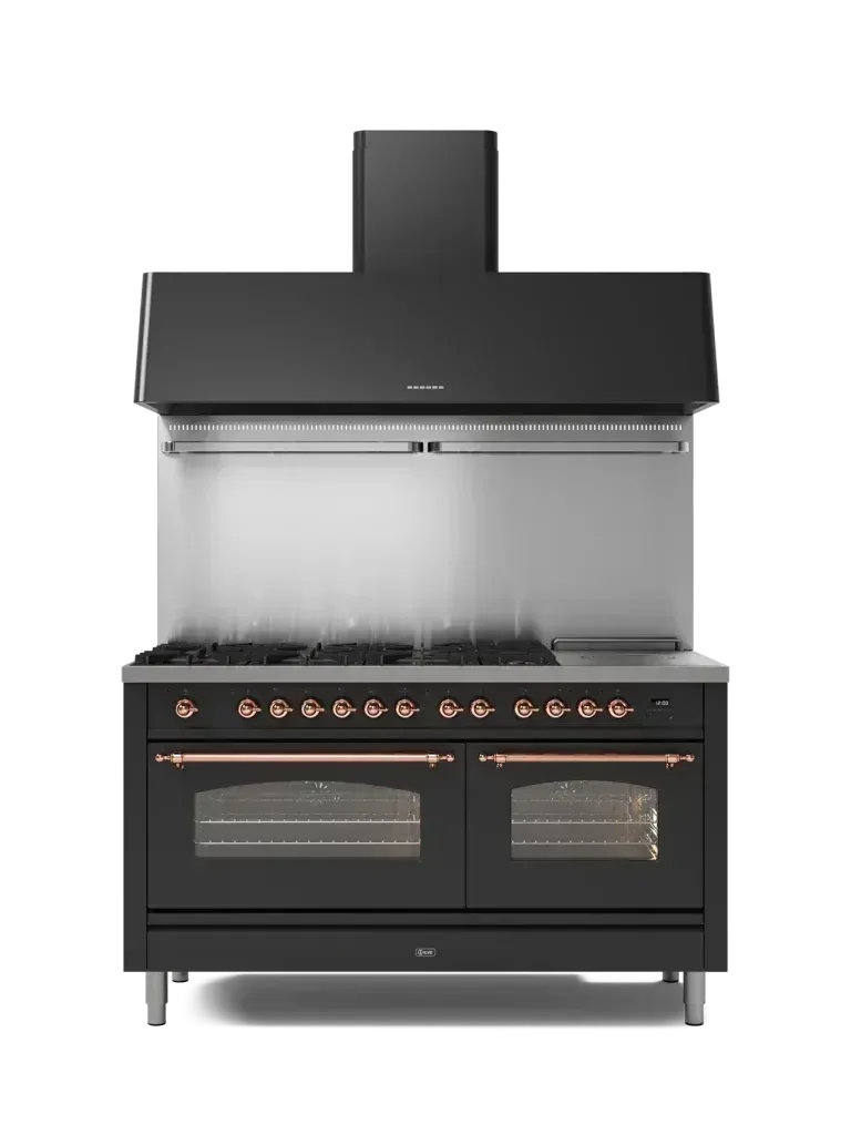 ILVE Nostalgie 150 cm enamelled steel double oven range cooker