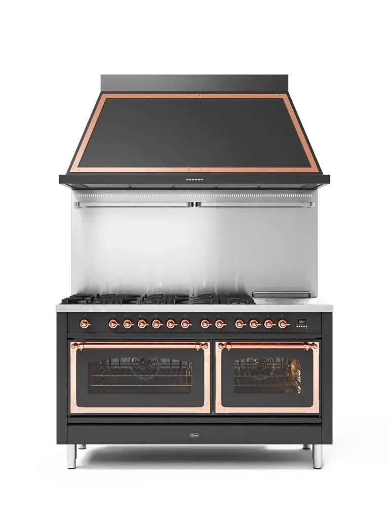 ILVE Nostalgie 150 cm enamelled steel double oven range cooker