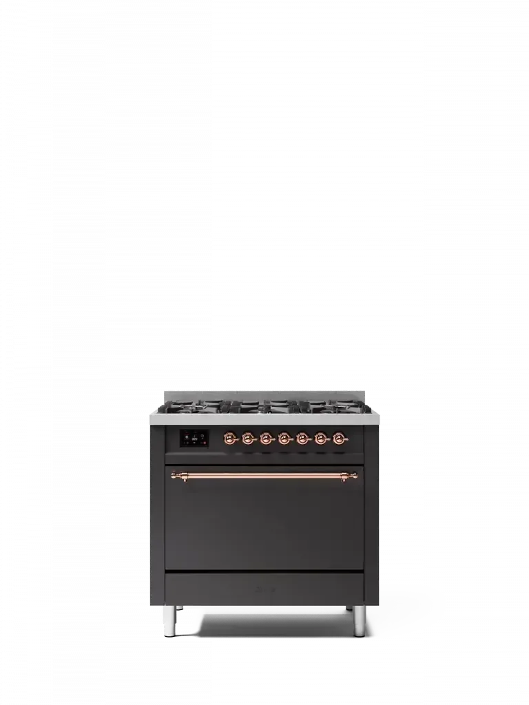 Falcon premium European Glass Black Upright 1100mm induction cooker with control knobs
