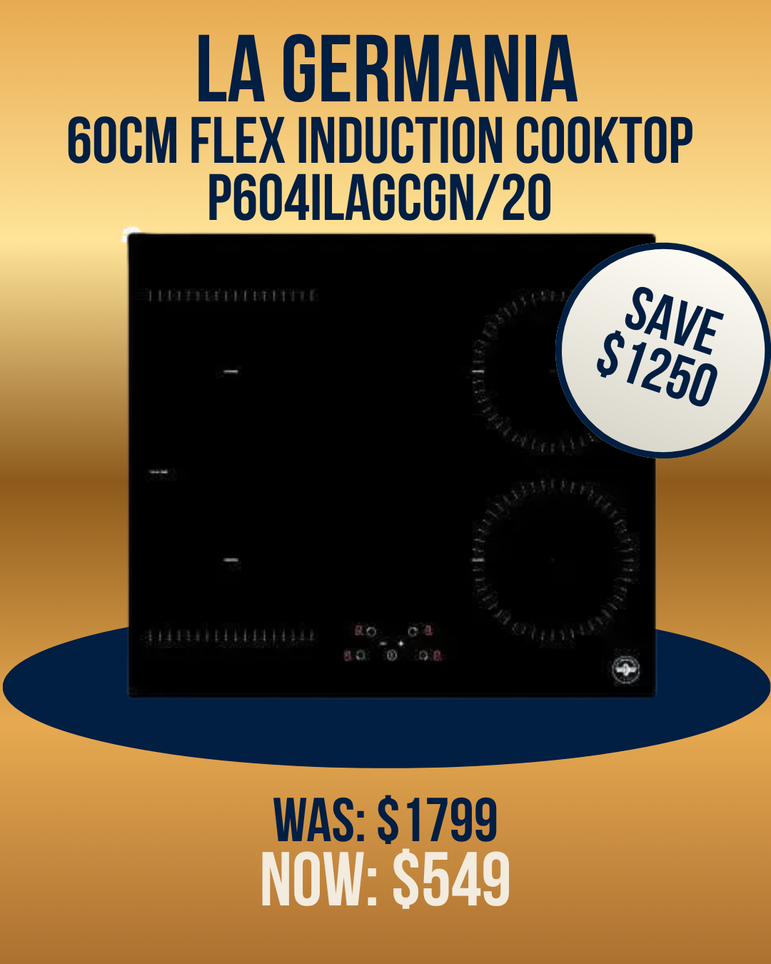 La Germania 60cm Flex Induction Cooktop - P604ILAGCGN/20 *Limited Stock*